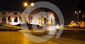 Colosseum Rome, Italy. Rome landmark Coliseum at night