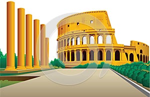 colosseum rome italy travel vector illustration transparent background