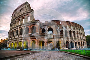 The Colosseum in Rome in the morning