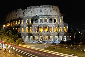 Colosseum in Rome by night.