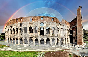 Colosseum in Rome at sunset