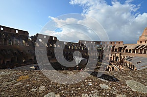 Colosseum, sky, cloud, building, wreck