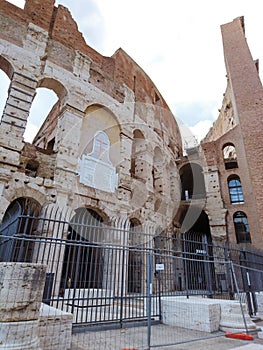 Colosseum stadium entrance part view. Rome, Italy