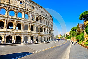 Colosseum in a sunny day in Rome