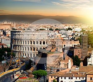 Colosseum at sunset