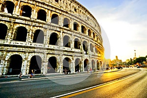 Colosseum at sunset in Rome