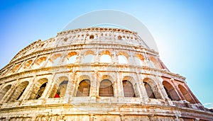 Colosseum at sunset in Rome, Italy