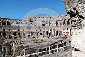 Colosseum was built in the first century in Rome city.