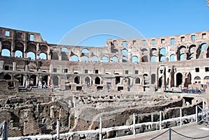 Colosseum was built in the first century in Rome city.