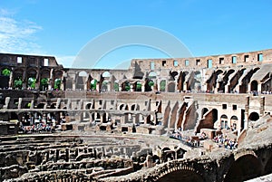 Colosseum was built in the first century in Rome city.