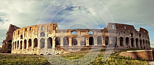 The Colosseum, world famous landmark in Rome, Italy