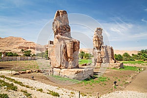 The Colossi of Memnon in Egypt