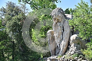 The Colosso dell`Appennino del Giambologna 1580, sculpture located in Florence in the public park of Villa Demidoff