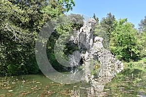 The Colosso dell`Appennino del Giambologna 1580, sculpture located in Florence in the public park of Villa Demidoff