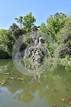 The Colosso dell`Appennino del Giambologna 1580, sculpture located in Florence in the public park of Villa Demidoff photo