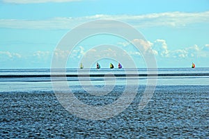 Colouful sailboats on the Baltic Sea