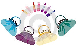 Colour bags and lipstick