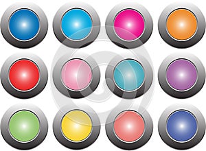 Colour button on the white background , isolated for website , advertising , social marketing photo