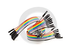 Colour cable bus isolated on white