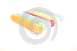 Colour chalk isolated on white