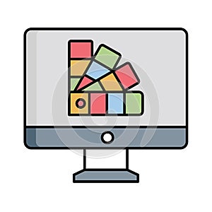 Colour chart Vector icon which can easily modify or edit .