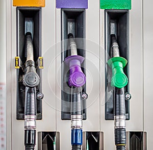 Colour coded petrol pump nozzles