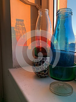 Colour glass bottle