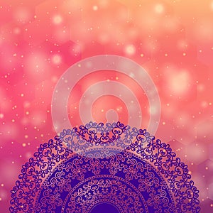 Colour Henna Mandala Background