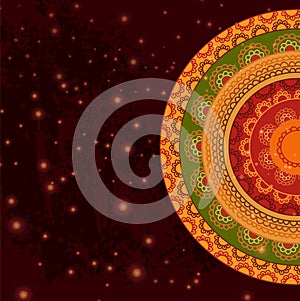 Colour Henna Mandala Background