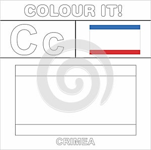 Colour it Kids colouring Page country starting from English Letter `C` Crimea  How to Color Flag photo