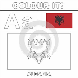 Colour it Kids colouring Page country starting from English Letter A a Albania How to ColorFlag photo