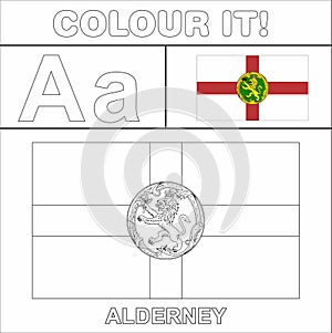 Colour it Kids colouring Page country starting from English Letter A a Alderney How to ColorFlag photo