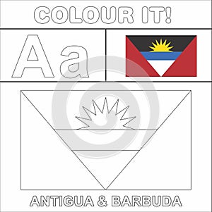 Colour it Kids colouring Page country starting from English Letter A a Antigua & Barbuda  How to ColorFlag photo