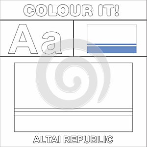 Colour it Kids colouring Page country starting from English Letter A a Altai Republic How to ColorFlag photo