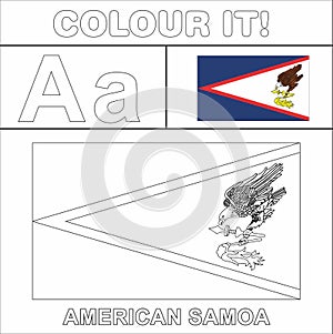 Colour it Kids colouring Page country starting from English Letter A a American Samoa How to ColorFlag photo