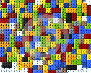 Colour Lego blocks flat