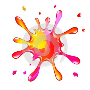Colour paint blot, splashes and drops