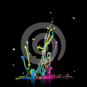 Colour paint splashes