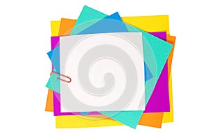 Colour paper with a paper clip