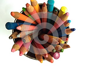 Colour Pencils cenital view photo