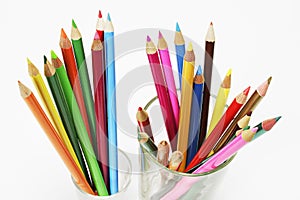 Colour Pencils in Glasses