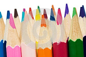 Colour pencils isolated over white