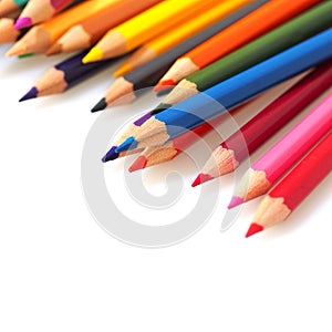 colour pencils isolated on white background