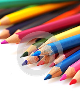 colour pencils isolated on white background