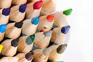 Colour pencils on white background - can use for background