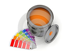 Colour sampler and paint can