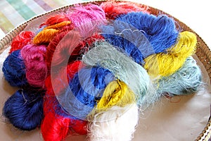 The colour of silk thread