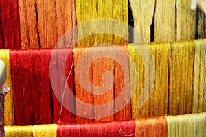 The colour of silk thread.