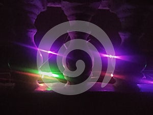 Colour string lights decor in balcony