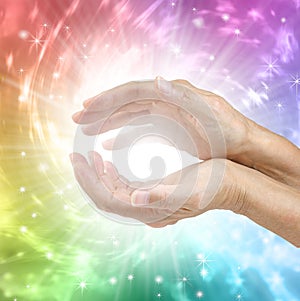 Colour Therapy Healing Hands Concept